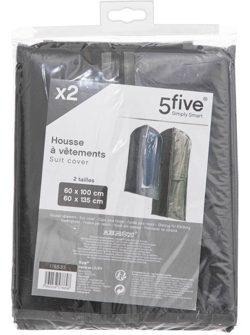 Lot de 2 housses de protection pour vêtements dressy Noir - Kiabi