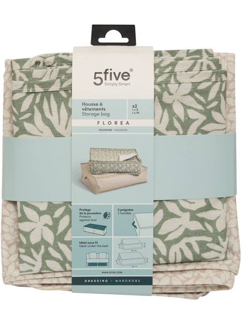 Lot de 2 housses de rangement en polyester florea - Kiabi Lot de 2 housses de rangement en polyester florea - Kiabi