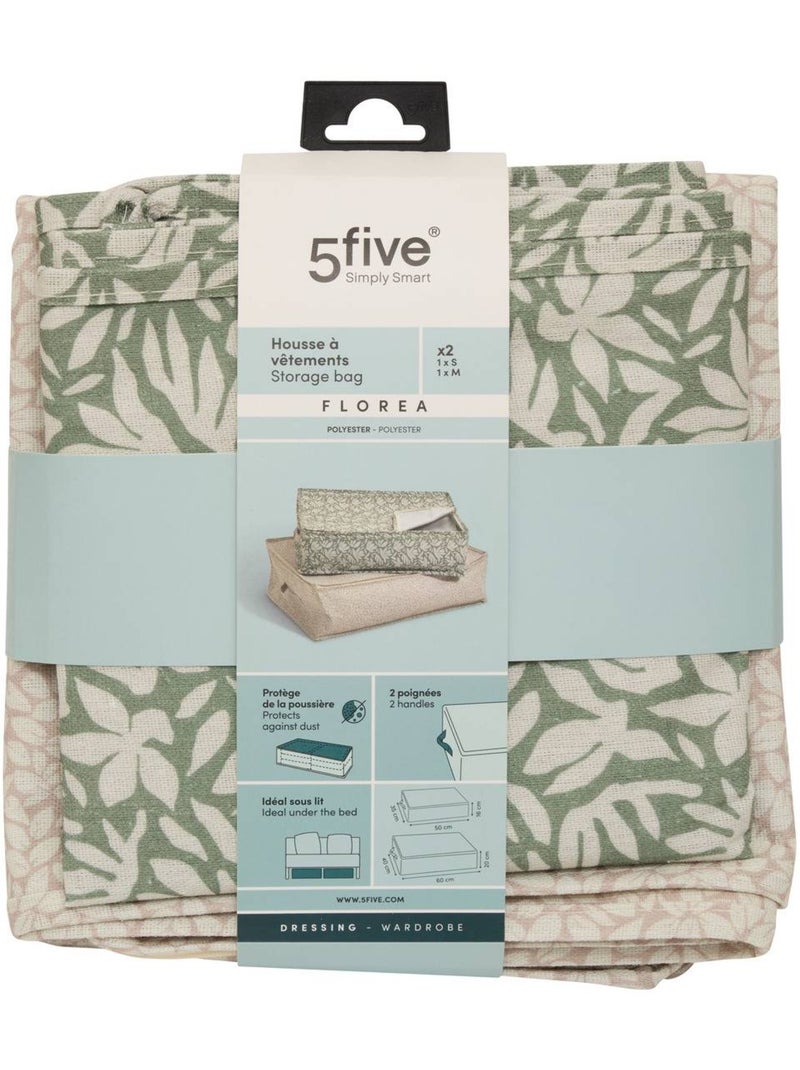 Lot de 2 housses de rangement en polyester florea Multicolore - Kiabi