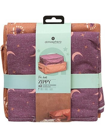 Lot de 2 housses de rangement zippées zippy