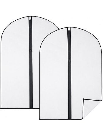 Lot de 2 housses pour vêtements à suspendre avec zip - 60 x 100 cm - Vivezen