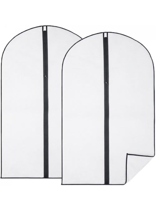 Lot de 2 housses pour vêtements à suspendre avec zip - 60 x 120 cm - Vivezen - Kiabi