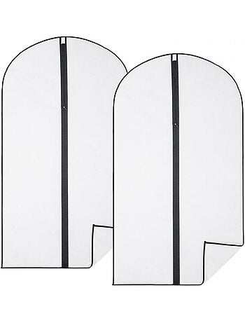 Lot de 2 housses pour vêtements à suspendre avec zip - 60 x 140 cm - Vivezen