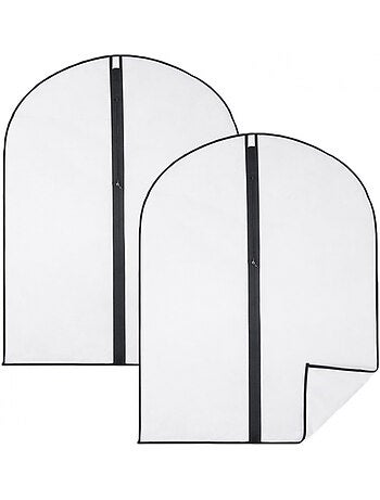 Lot de 2 housses pour vêtements à suspendre avec zip - 60 x 80 cm - Vivezen
