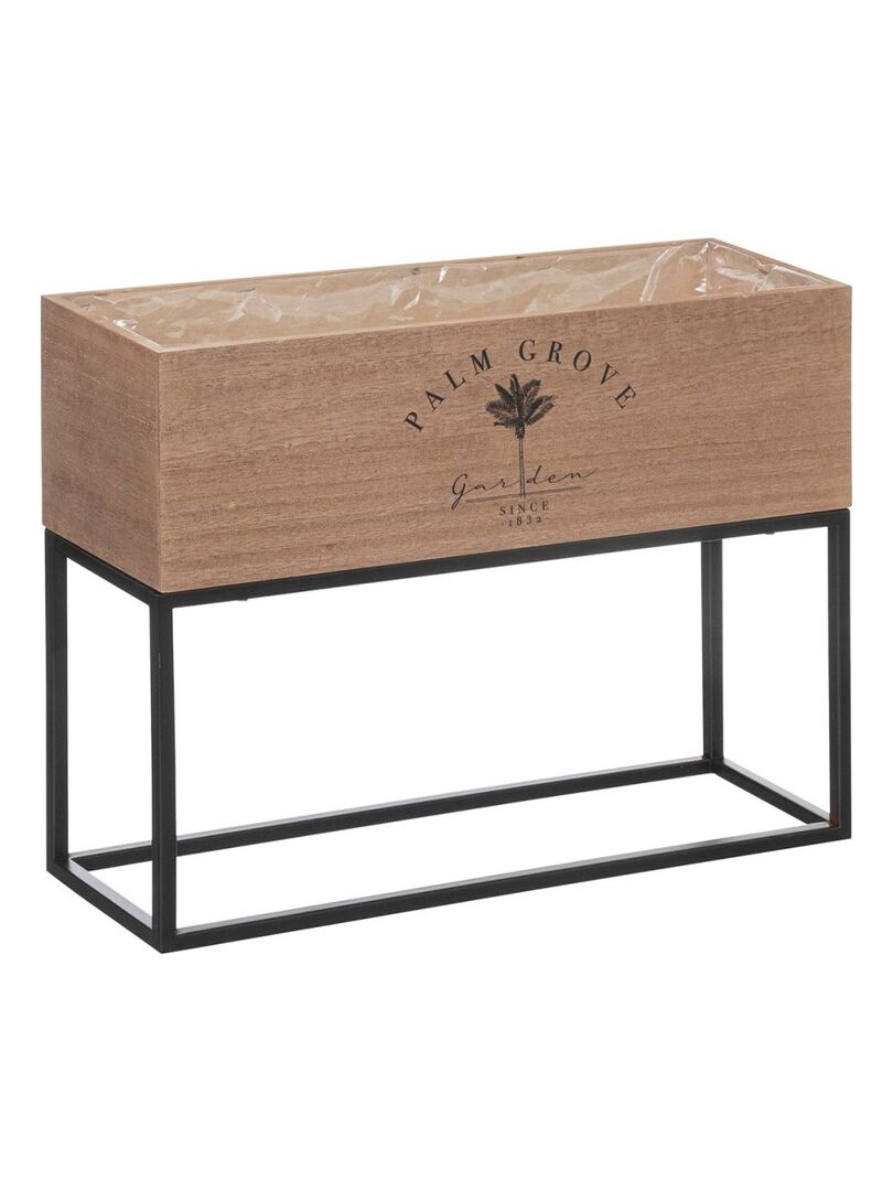 Lot de 2 jardinières bois et métal Bota H50 Beige - Kiabi