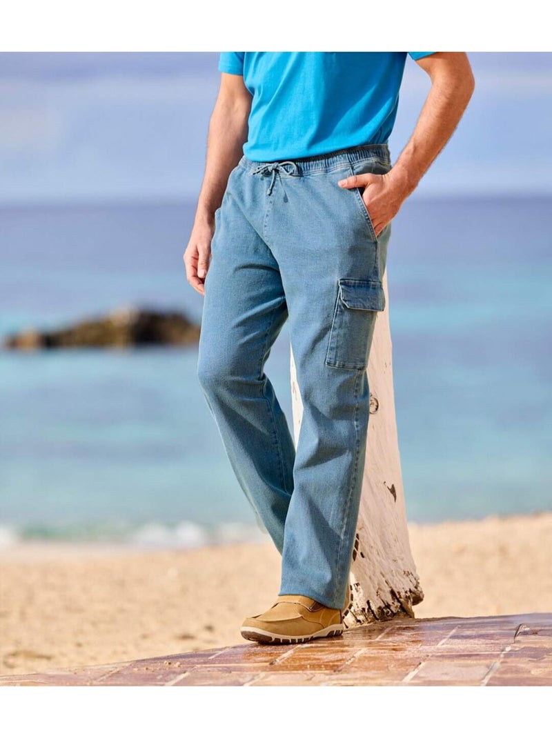 Lot de 2 jeans cargo top confort  - atlas for men Bleu Gris - Kiabi