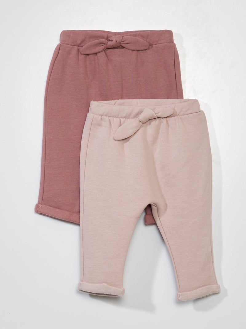 Lot de 2 joggings en molleton Rose - Kiabi