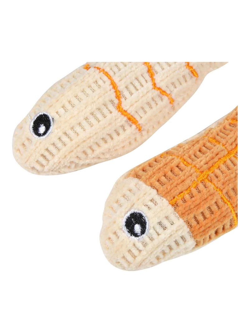 Lot de 2 jouets peluche poisson pour chat Jaune moutarde - Kiabi