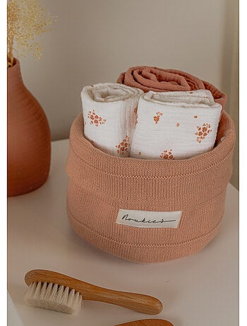 Lot de 2 langes 100*100cm, mousseline de coton bio Noukie's