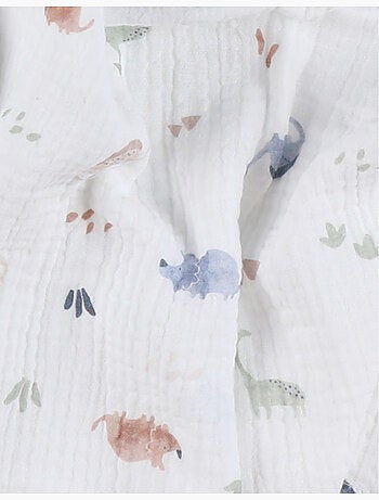 Lot de 2 langes 100*100cm, mousseline de coton bio noukie's