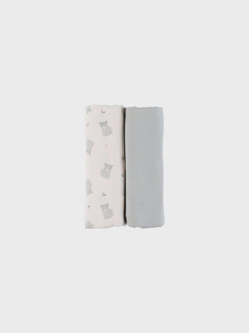Lot de 2 langes 100x100 cm en gaze de coton bio Noukie's Vert - Kiabi