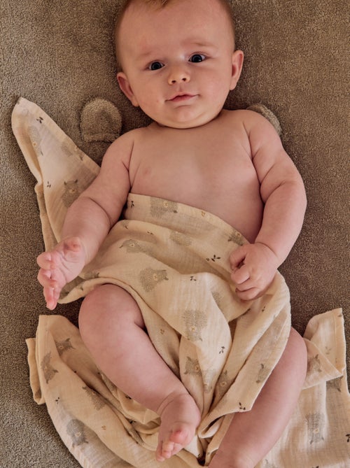 Lot de 2 langes 100x100 cm en gaze de coton bio Noukie's - Kiabi