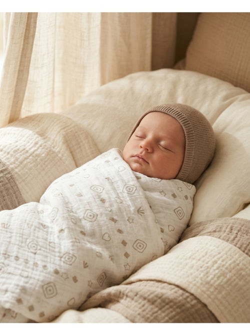 Lot de 2 langes 100x100cm, coton bio noukie's - Kiabi Lot de 2 langes 100x100cm, coton bio noukie's - Kiabi