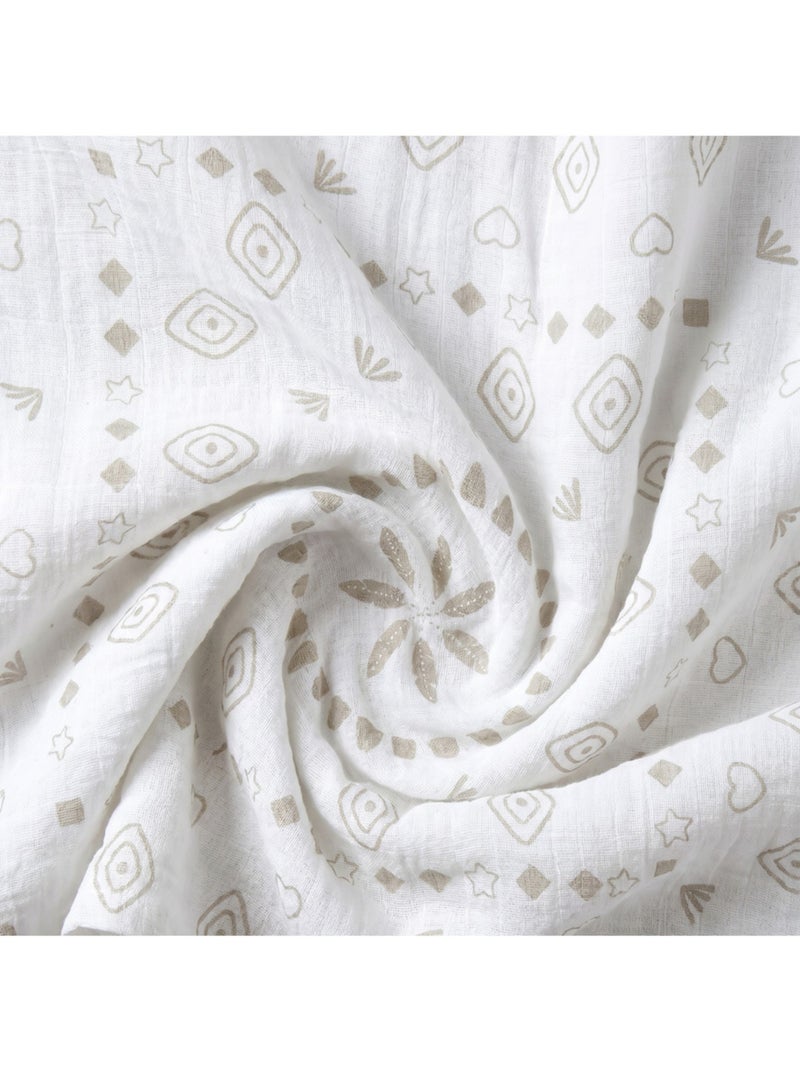 Lot de 2 langes 100x100cm, coton bio noukie's Beige - Kiabi