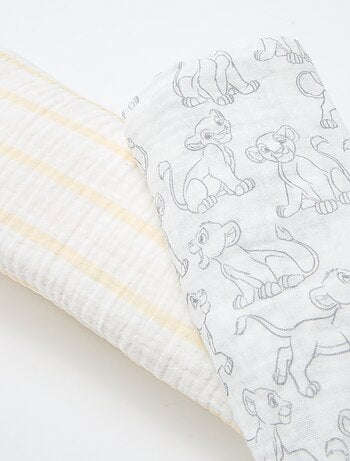 Lot de 2 langes 'Disney' en gaze de coton