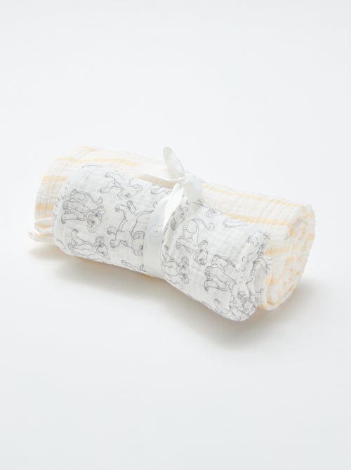 Lot de 2 langes 'Disney' en gaze de coton - Kiabi