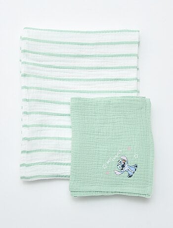 Lot de 2 langes 'Disney' en gaze de coton