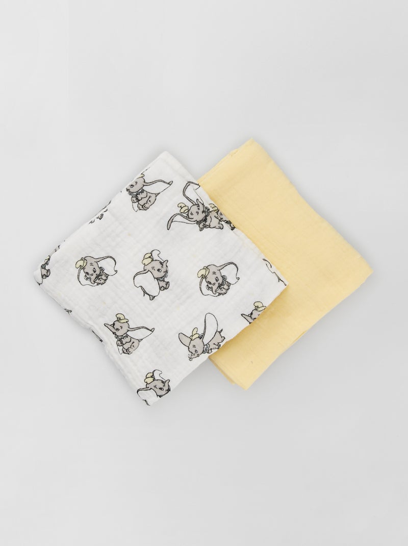 Lot de 2 langes 'Disney' jaune dumbo - Kiabi