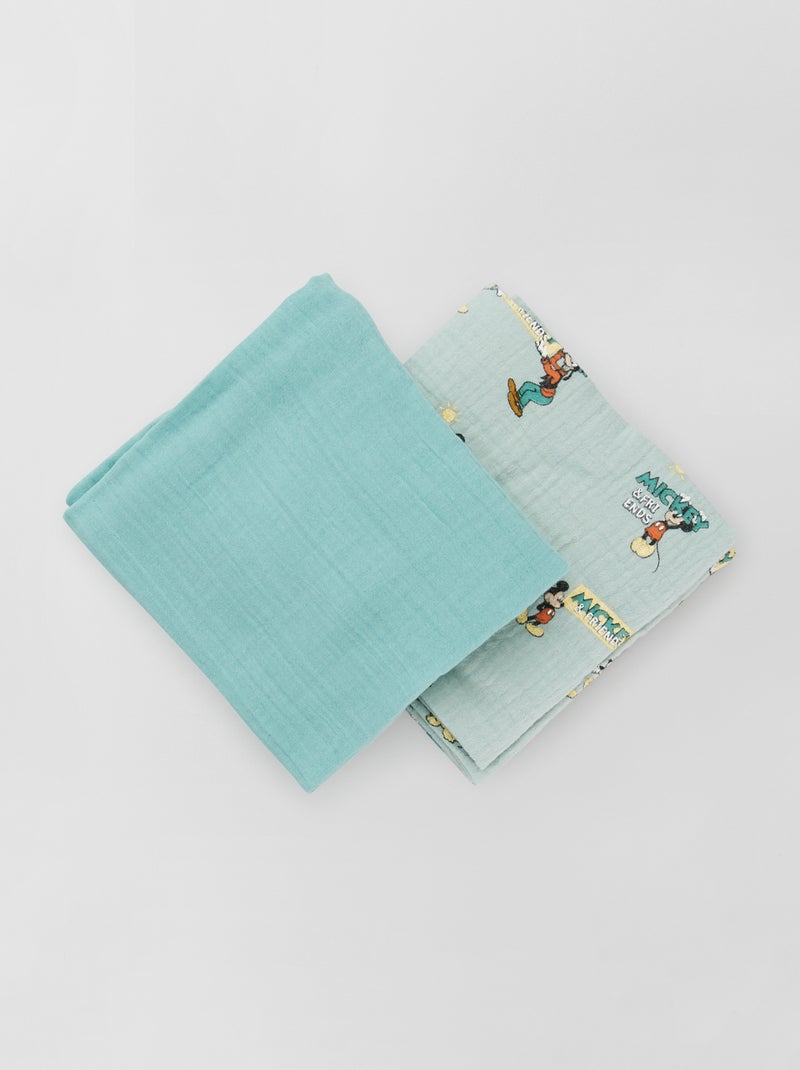 Lot de 2 langes 'Disney' vert mickey - Kiabi