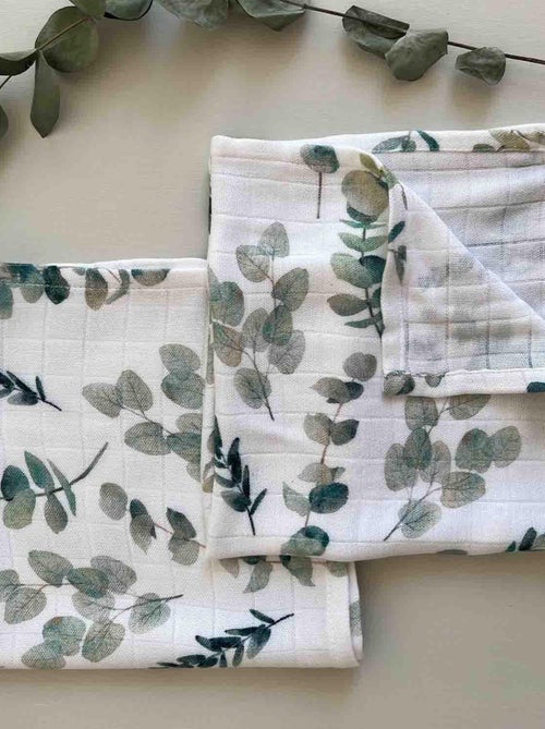 Lot de 2 langes en viscose de bambou, Eucalyptus SEVIRA KIDS - Kiabi