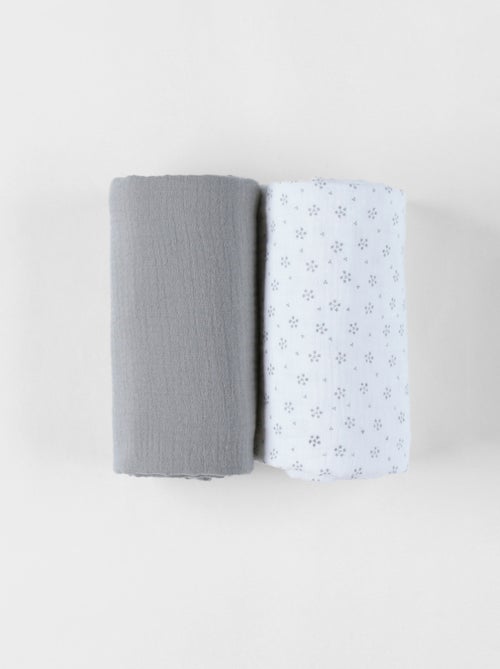 Lot de 2 langes floral en mousseline 70 x 70, Noukie's - Kiabi