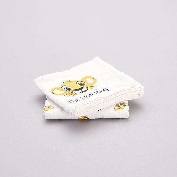 Lot De 2 Langes Le Roi Lion Bebe Fille Ecru Kiabi 8 00