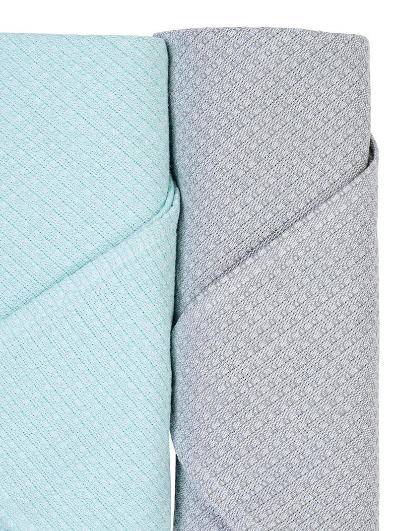Lot de 2 langes nid d'abeille 70 x 70 cm Bleu - Kiabi