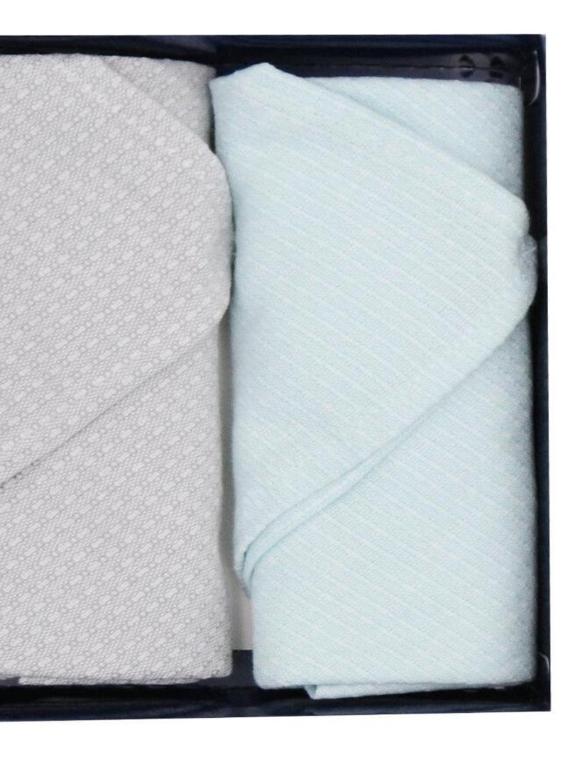 Lot de 2 langes nid d'abeille 70 x 70 cm Bleu - Kiabi