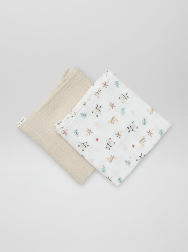 Lot de 2 langes 'Petit Béguin' Beige - Kiabi