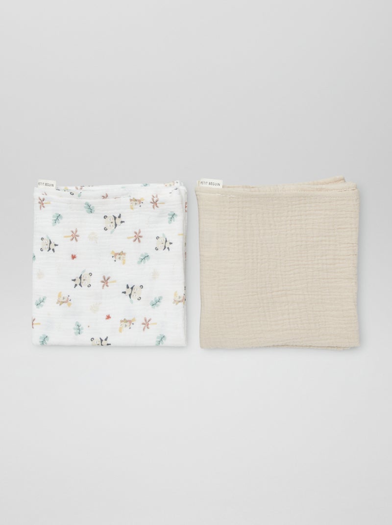 Lot de 2 langes 'Petit Béguin' Beige - Kiabi