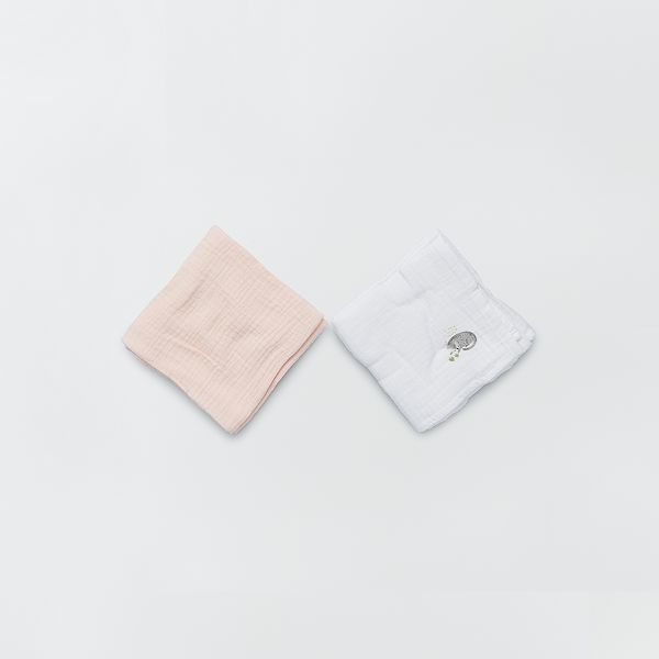 Lot De 2 Langes Bebe Fille Rose Blanc Kiabi 3 60