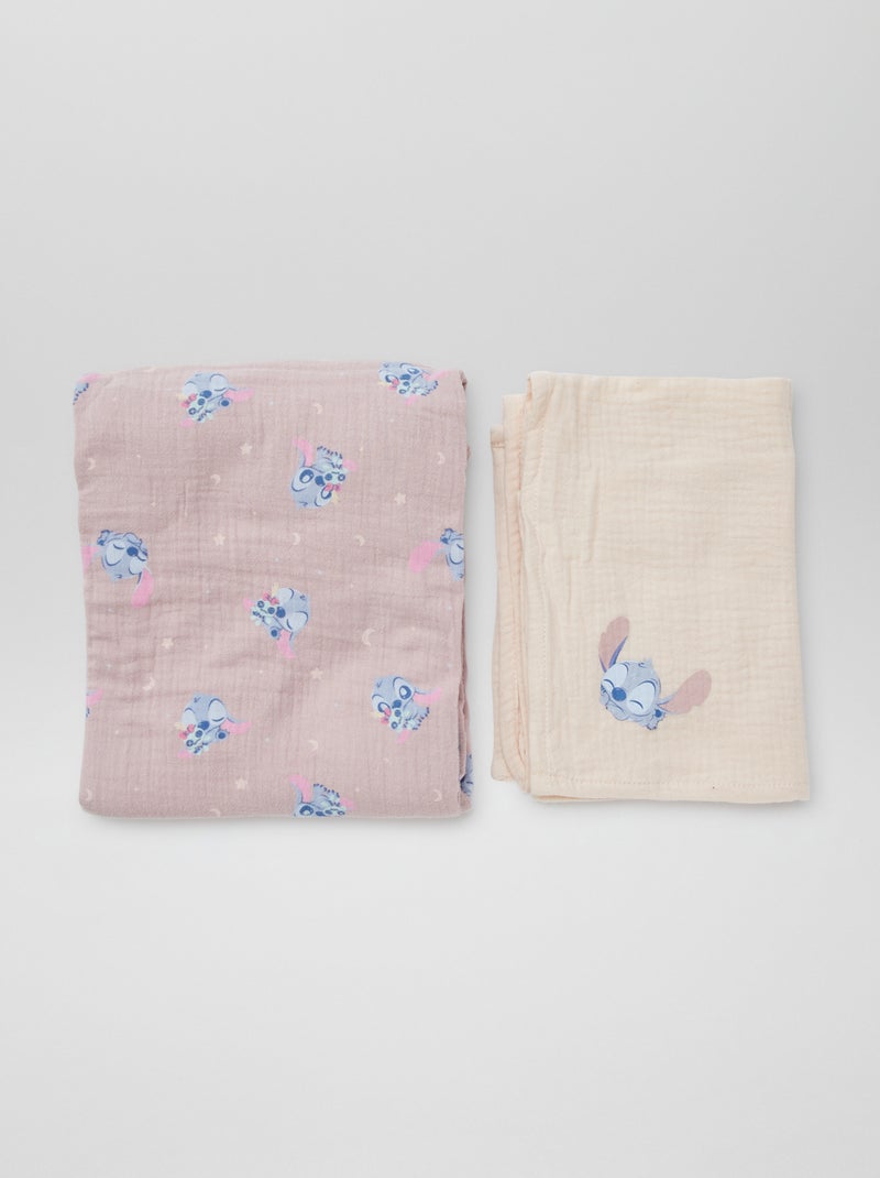 Lot de 2 langes 'Stitch' de 'Disney' - 2 pièces ROSE - Kiabi