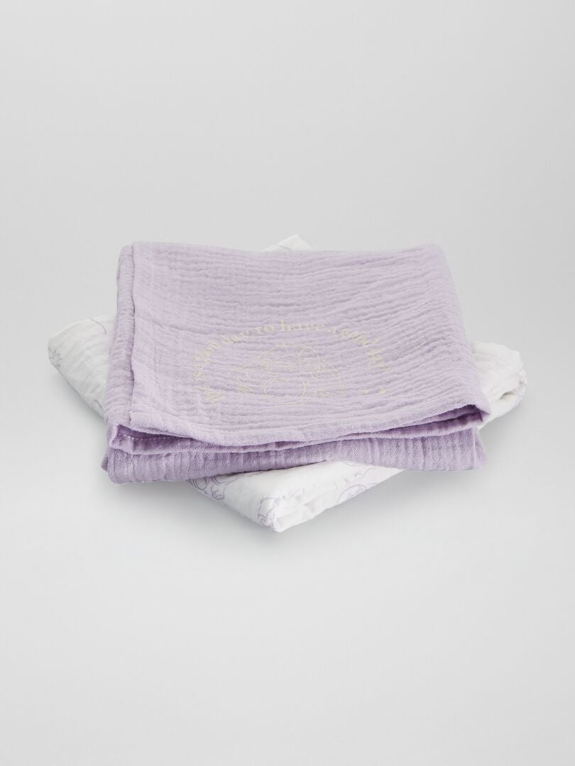 Lot de 2 draps housses 'Stitch' - Blanc/violet - Kiabi - 16.00€