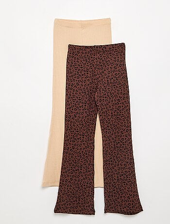 Lot de 2 leggings - 1 uni + 1 imprimé