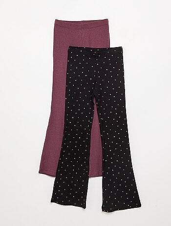 Lot de 2 leggings - 1 uni + 1 imprimé