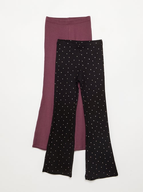 Lot de 2 leggings - 1 uni + 1 imprimé - Kiabi Lot de 2 leggings - 1 uni + 1 imprimé - Kiabi