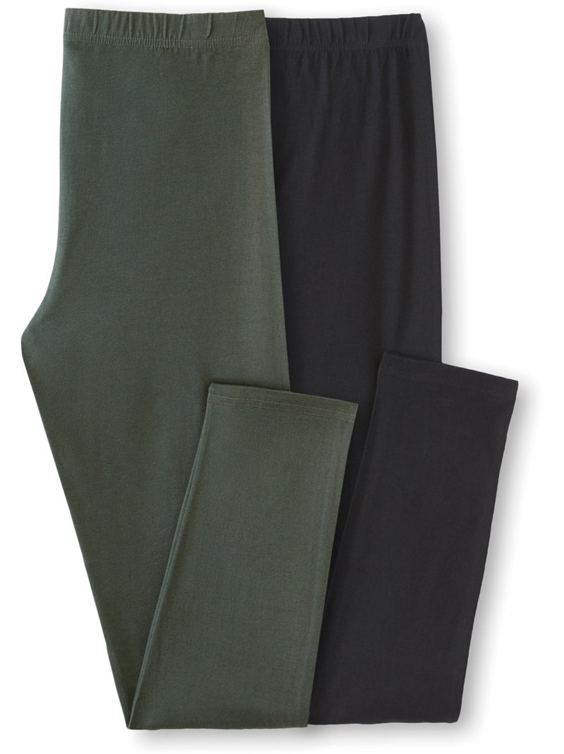 Lot de 2 leggings - DAXON Noir Kaki - Kiabi