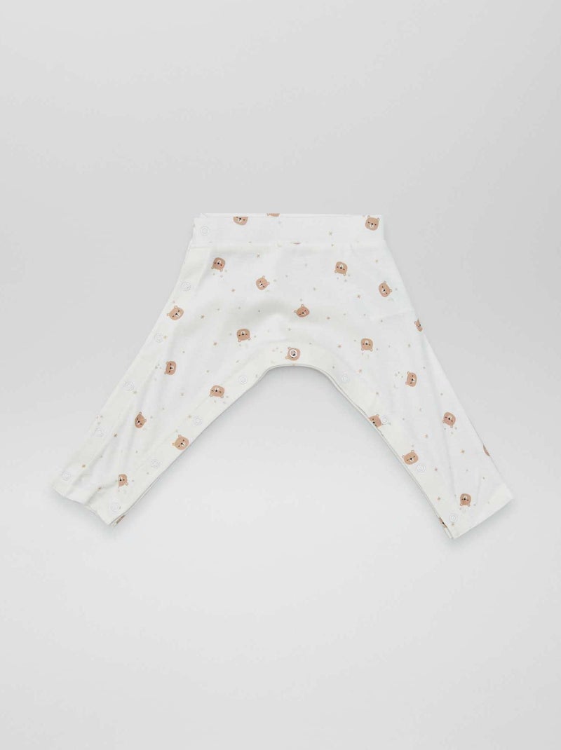 Lot de 2 leggings avec pressions - So Easy Blanc/vert - Kiabi