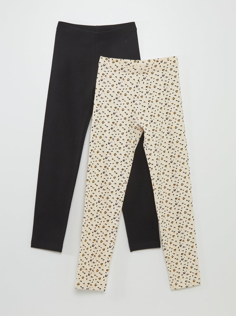 Lot de 2 leggings Blanc/noir - Kiabi