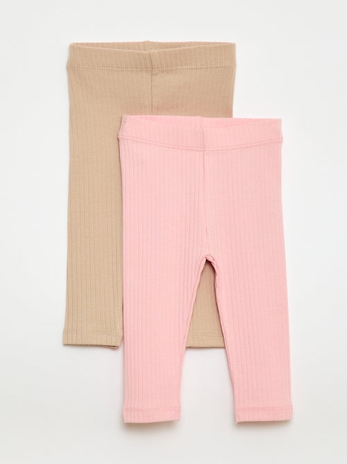 Lot de 2 leggings côtelés - Kiabi