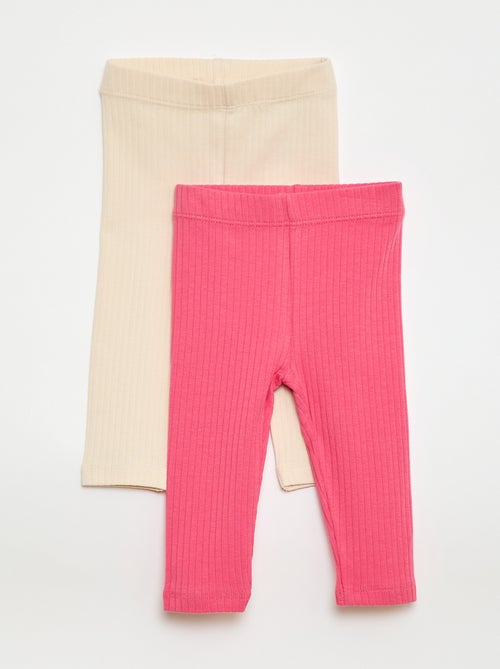 Lot de 2 leggings côtelés - Kiabi