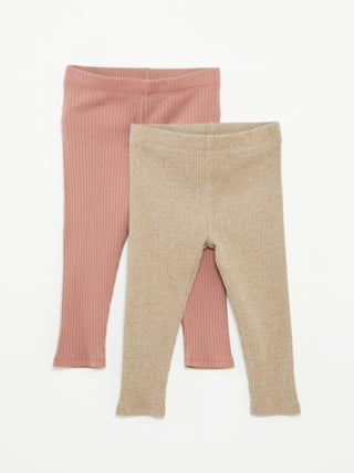Lot de 2 leggings côtelés
