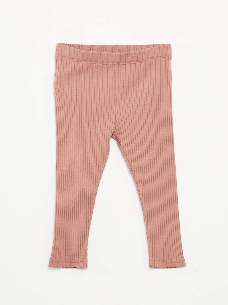 Lot de 2 leggings côtelés Marron - Kiabi