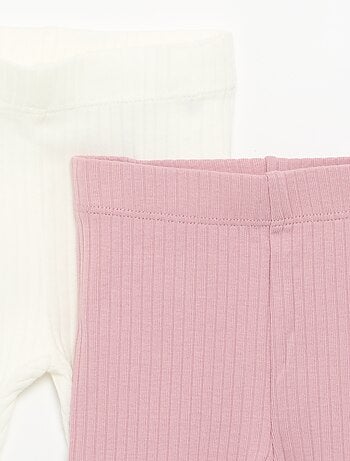 Lot de 2 leggings côtelés