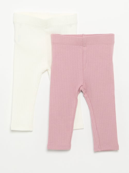 Lot de 2 leggings côtelés - Kiabi