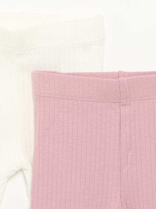 Lot de 2 leggings côtelés - Kiabi