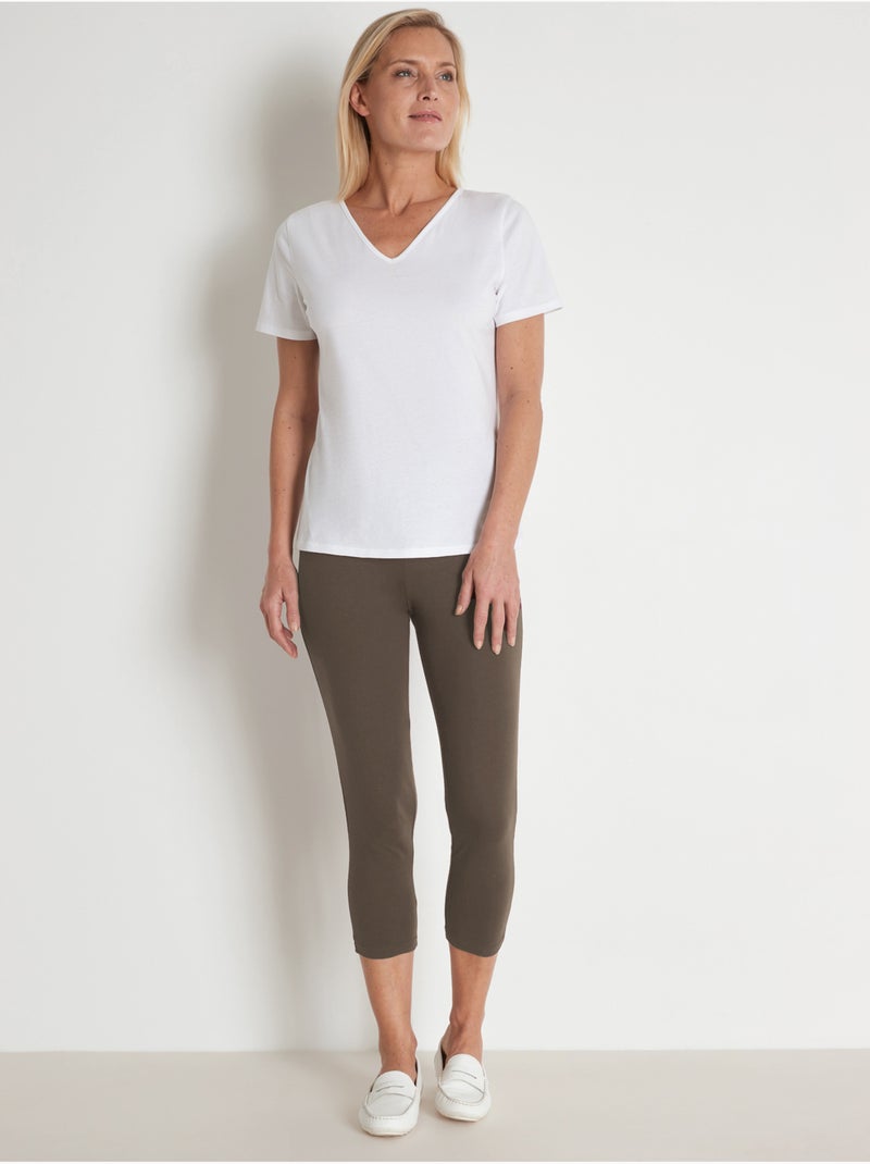 Lot de 2 leggings courts - DAXON Noir Kaki - Kiabi