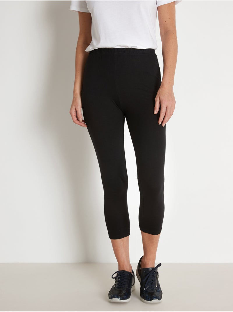 Lot de 2 leggings courts - DAXON Noir Marron - Kiabi
