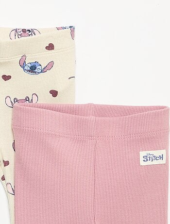 Lot de 2 leggings 'Disney' en maille côtelée