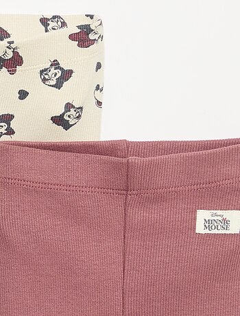 Lot de 2 leggings 'Disney' en maille côtelée